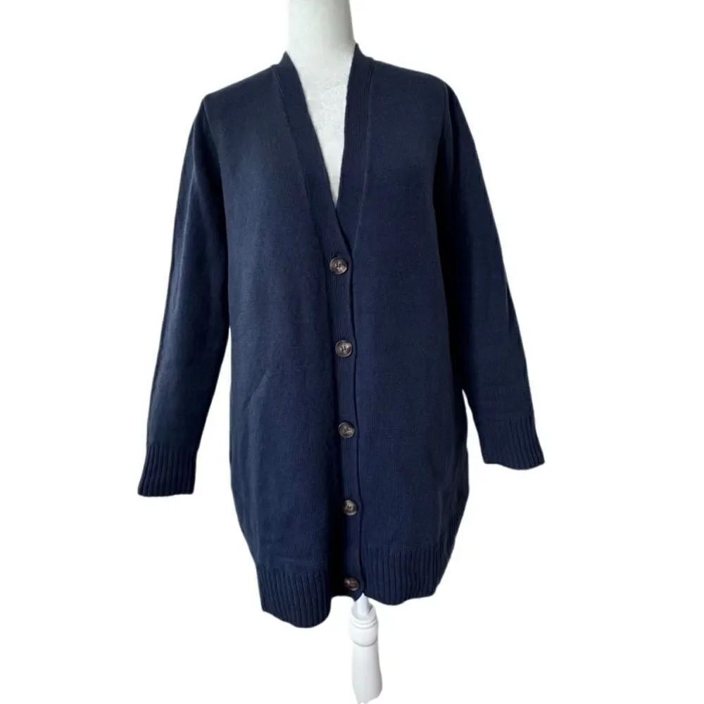 Jason Wu Blue Cardigan Button Down Oversized Chunky Pockets Size Small NWOT